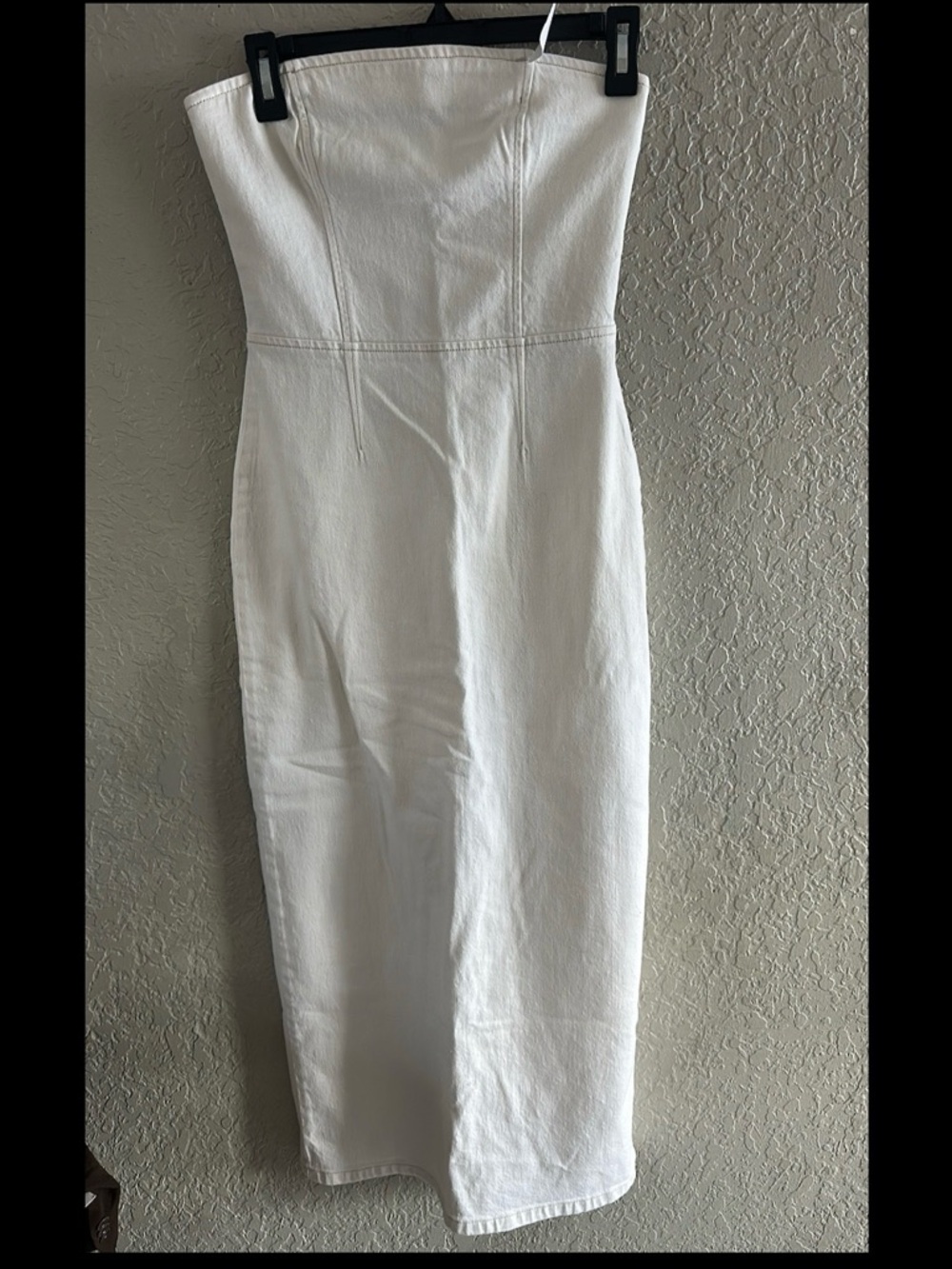 Abercrombie & Fitch White Strapless Midi Dress